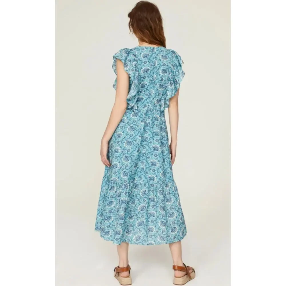 RHODE Blue Floral Tasha Dress Size 4